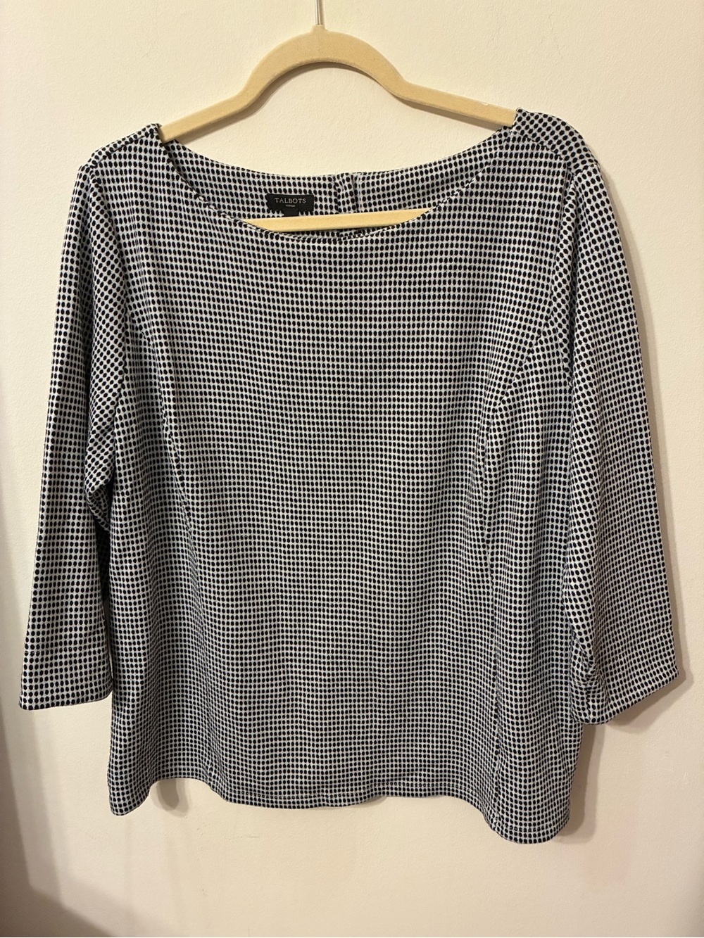 Talbots 1X white/black top